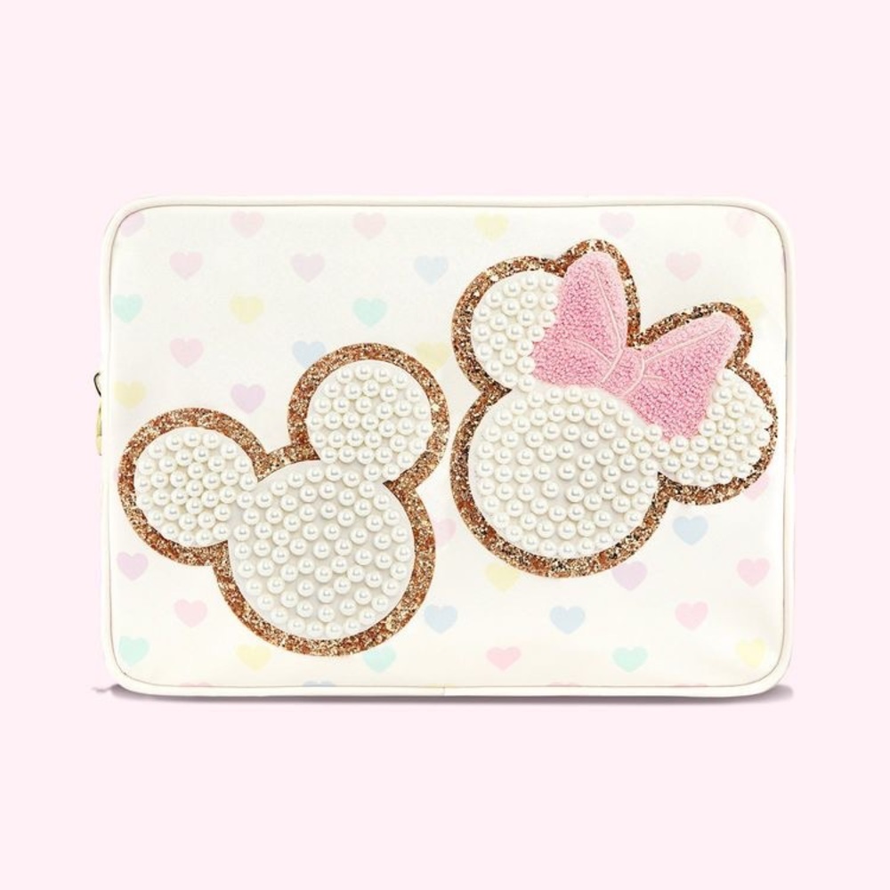 Stoney Clover Lane Disney Pastel Hearts Large Pouch NWOT/EUC